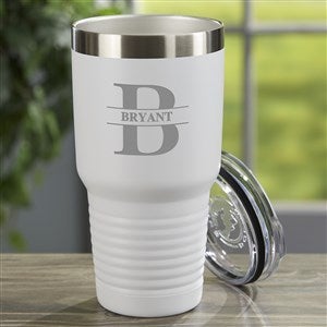 Lavish Last Name Personalized 30oz White Stainless Tumbler - 33567-W