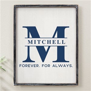 Lavish Last Name Personalized Blackwashed Frame Wall Art 14x18 - 33574B-14x18