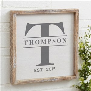 Lavish Last Name Personalized Whitewashed Barnwood Frame Wall Art- 12