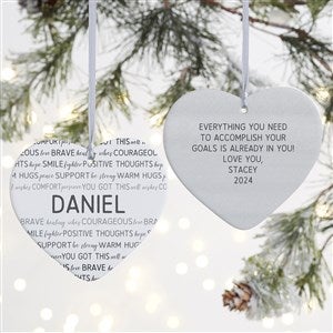 Words Of Encouragement Personalized Heart Ornament- 4 Matte - 2 Sided - 33577-2L