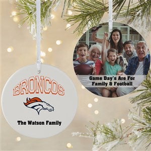 NFL Denver Broncos Personalized Photo Ornament - 2 Sided Matte - 33586-2L