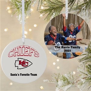 NFL Kansas City Chiefs Personalized Photo Ornament - 2 Sided Matte - 33592-2L