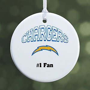 NFL Los Angeles Chargers Personalized Ornament - 1 Sided Glossy - 33593-1S