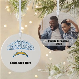 NFL Los Angeles Chargers Personalized Photo Ornament - 2 Sided Matte - 33593-2L