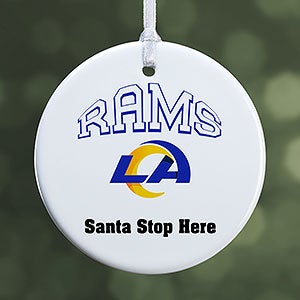 NFL Los Angeles Rams Personalized Ornament - 1 Sided Glossy - 33594-1S
