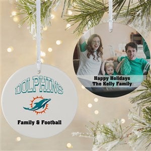 NFL Miami Dolphins Personalized Photo Ornament - 2 Sided Matte - 33595-2L