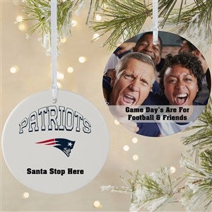 NFL New England Patriots Personalized Photo Ornament - 2 Sided Matte - 33597-2L