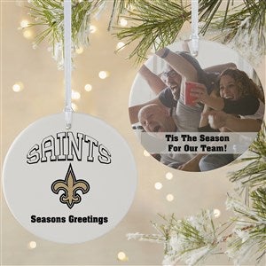 NFL New Orleans Saints Personalized Photo Ornament - 2 Sided Matte - 33598-2L