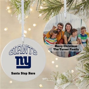 NFL New York Giants Personalized Photo Ornament - 2 Sided Matte - 33599-2L