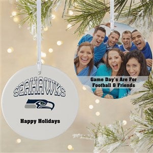 NFL Seattle Seahawks Personalized Photo Ornament - 2 Sided Matte - 33605-2L