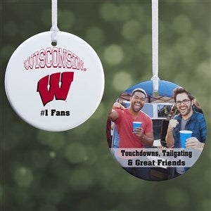 NCAA Wisconsin Badgers Personalized Photo Ornament - 2 Sided Glossy - 33610-2S