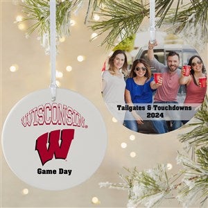 NCAA Wisconsin Badgers Personalized Photo Ornament - 2 Sided Matte - 33610-2L