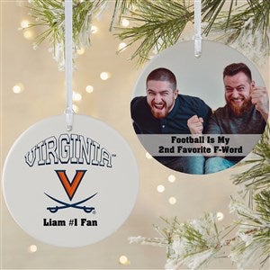 NCAA Virginia Cavaliers Personalized Photo Ornament - 2 Sided Matte - 33611-2L