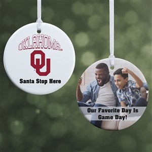 NCAA Oklahoma Sooners Personalized Photo Ornament-2.85 Glossy - 2 Sided - 33623-2S