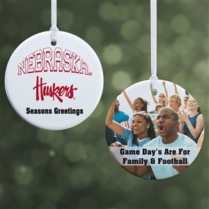 NCAA Nebraska Cornhuskers Personalized Photo Ornament - 2 Sided Glossy - 33635-2S