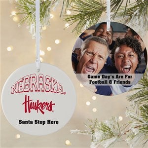 NCAA Nebraska Cornhuskers Personalized Photo Ornament  - 2 Sided Matte - 33635-2L