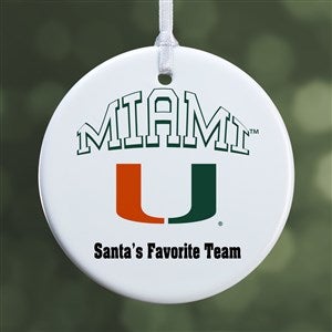 NCAA Miami Hurricanes Personalized Ornament - 1 Sided Glossy - 33640-1S
