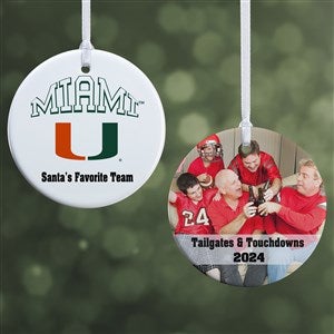 NCAA Miami Hurricanes Personalized Photo Ornament-2.85 Glossy - 2 Sided - 33640-2S