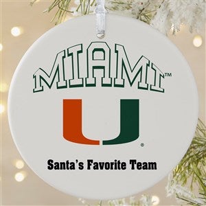 NCAA Miami Hurricanes Personalized Ornament - 1 Sided Matte - 33640-1L