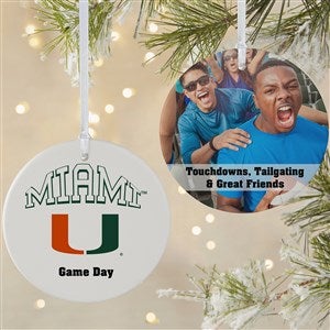 CAA Miami Hurricanes Personalized Photo Ornament  - 2 Sided Matte - 33640-2L