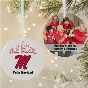 NCAA Ole Miss Rebels Personalized Photo Ornament  - 2 Sided Matte - 33641-2L