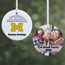 NCAA Michigan Wolverines Personalized Photo Ornament-2.85 Glossy-2 Sided - 33643-2S