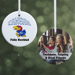 NCAA Kansas Jayhawks Personalized Photo Ornament - 2 Sided Glossy - 33652-2S