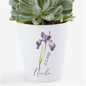 Birth Flower Personalized Mini Flower Pot - 33691