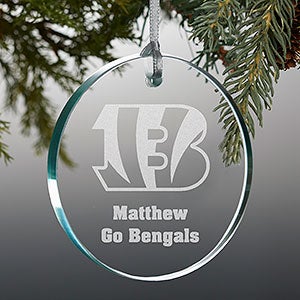 NFL Cincinnati Bengals Personalized Premium Glass Ornament - 33711-P