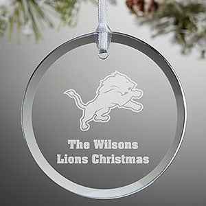 NFL Detroit Lions Personalized Glass Ornament - 33715