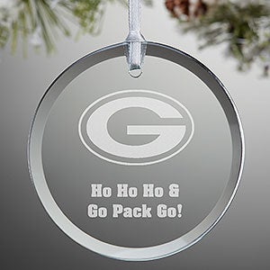 NFL Green Bay Packers Personalized Glass Ornament - 33716