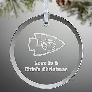 NFL Kansas City Chiefs Personalized Glass Ornament - 33720