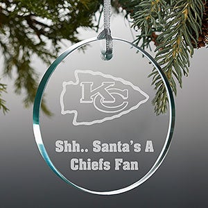 NFL Kansas City Chiefs Personalized Premium Glass Ornament - 33720-P