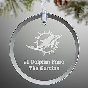 NFL Miami Dolphins Personalized Glass Ornament - 33723