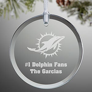 NFL Miami Dolphins Personalized Glass Ornament - 33723