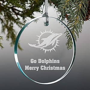 NFL Miami Dolphins Personalized Premium Glass Ornament - 33723-P