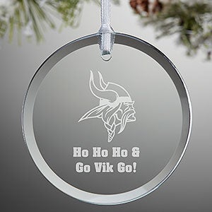 NFL Minnesota Vikings Personalized Glass Ornament - 33724