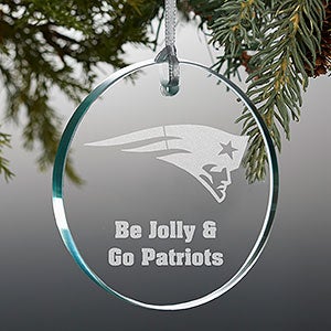 NFL New England Patriots Personalized Premium Glass Ornament - 33725-P