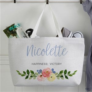 Floral Name Meaning Personalized Tote Bag - 33736