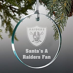 NFL Las Vegas Raiders Personalized Premium Glass Ornament - 33738-P