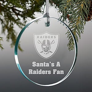 NFL Las Vegas Raiders Personalized Premium Glass Ornament - 33738-P