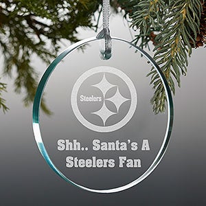NFL Pittsburgh Steelers Personalized Premium Glass Ornament - 33740-P
