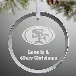 NFL San Francisco 49ers Personalized Glass Ornament - 33741
