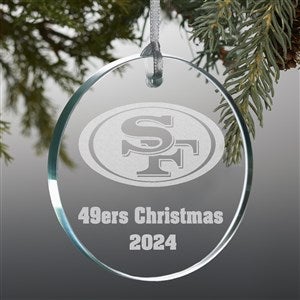 NFL San Francisco 49ers Personalized Premium Glass Ornament - 33741-P