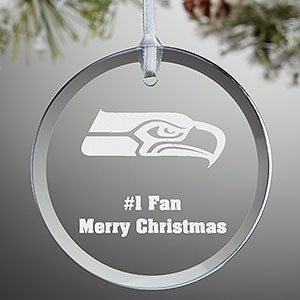 NFL Seattle Seahawks Personalized Glass Ornament - 33742