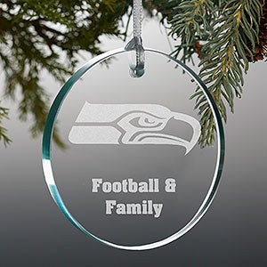 NFL Seattle Seahawks Personalized Premium Glass Ornament - 33742-P