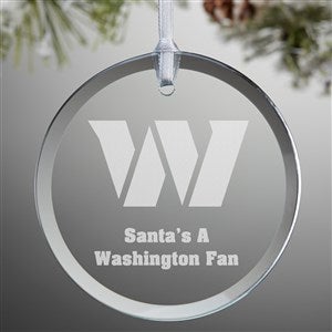 NFL Washington Football Team Personalized Glass Ornament - 33745