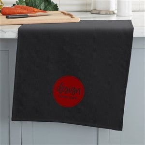 Design Your Own Personalized Waffle Weave Kitchen Towel - Black - 33757-BK