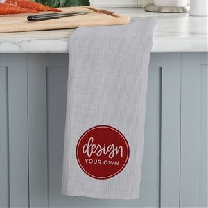 Design Your Own Personalized Waffle Weave Kitchen Towel - Grey - 33757-G