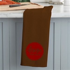 Design Your Own Personalized Waffle Weave Kitchen Towel - Brown - 33757-BR